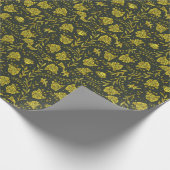 Black & Gold floral wrapping paper Cadeaupapier (Hoek)