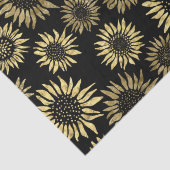 Black Gold Floral - Zonnebloempapier Tissuepapier (Detail)