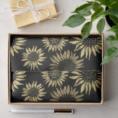 Black Gold Floral - Zonnebloempapier Tissuepapier (Geschenk)