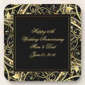 Black Gold Flourish 50e Jubileum Bier Onderzetter (Voorkant)