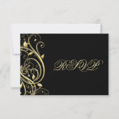 Black Gold Flourish 50ste jubileum RSVP Kaartje (Voorkant)