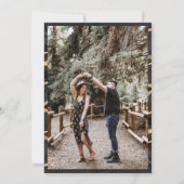 Black Gold Fluid Ink Photo Wedding Kaart (Achterkant)