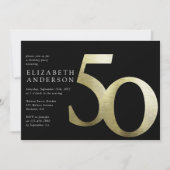 Black Gold Foil 50th Birthday Kaart (Voorkant)