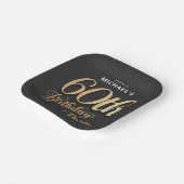 Black Gold Foil 60ste verjaardagsfeestje Papieren Bordje (Gebogen)