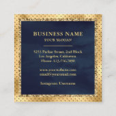 Black Gold Foil Aangepaste marine Blue Cake Bakery Vierkante Visitekaartje (Achterkant)