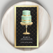 Black Gold Foil Aangepaste Mint Green Cake Bakery Visitekaartje