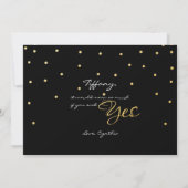 Black Gold Foil Confetti MATRON OF HONOR Kaart (Achterkant)