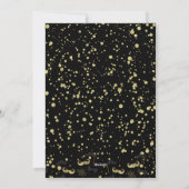 Black & Gold Foil Confetti Nieuwjaarsfeest Feestdagenkaart (Achterkant)