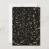 Black & Gold Foil Confetti Nieuwjaarsfeest Kaart (Achterkant)