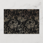 Black Gold Foil Floral Hand Drawn Elegant Wedding Informatiekaartje (Achterkant)