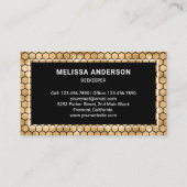 Black Gold Foil Hexagon Honeycomb Honey Bee Visitekaartje (Achterkant)