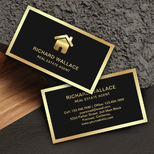 Black Gold Foil Home Logo Makelaars Visitekaartje