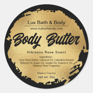 Black Gold Foil Modern Luxury Round-productlabels Ronde Sticker