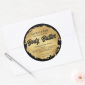 Black Gold Foil Modern Luxury Round-productlabels Ronde Sticker (Envelop)