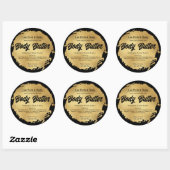 Black Gold Foil Modern Luxury Round-productlabels Ronde Sticker (Vel)