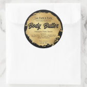 Black Gold Foil Modern Luxury Round-productlabels Ronde Sticker (Tas)