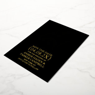 Black Gold Foil Save the Date Invite   Eindelijk Folie Uitnodiging