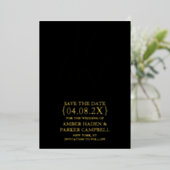 Black Gold Foil Save the Date Invite | Eindelijk Folie Uitnodiging (Staand Voorkant)