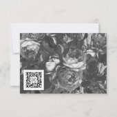 Black Gold Foil Stripe QR CODE BACK Weddenschap RSVP Kaartje (Achterkant)