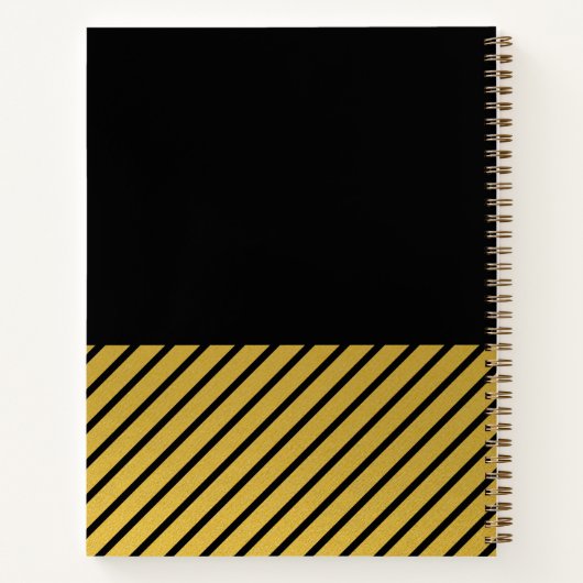 Black Gold Foil Stripes Child Memory Notitieboek (Achterkant)