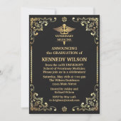 Black Gold foil Veterinary Medicinal Afstuderen Kaart (Voorkant)