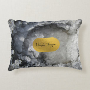Black Gold Foil Zee Crystals Handtekening Accent Kussen