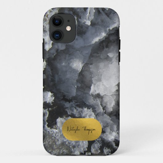 Black Gold Foil Zee Crystals Handtekening Case-Mate iPhone Case (Achterkant)