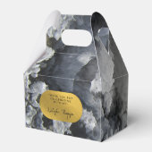 Black Gold Foil Zee Crystals Handtekening Hartelij Bedankdoosjes (Voorkant Zijde)