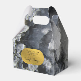 Black Gold Foil Zee Crystals Handtekening Hartelij Bedankdoosjes
