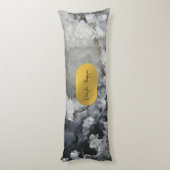 Black Gold Foil Zee Crystals Handtekening Lichaamskussen (Achterkant (Verticaal))