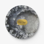 Black Gold Foil Zee Crystals Handtekening Papieren Bordje (Voorkant)