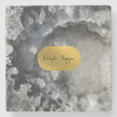 Black Gold Foil Zee Crystals Handtekening Stenen Onderzetter (Voorkant)