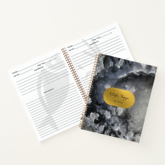 Black Gold Foil Zee Crystals Signature Recipe Notitieboek (Binnen)