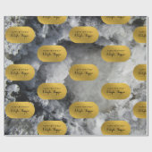 Black Gold Foil Zee Crystals Signature Script Cadeaupapier (Vlak)