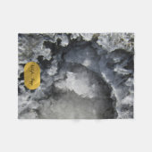 Black Gold Foil Zee Crystals Signature Script Fleece Deken (Voorkant (Horizontaal))