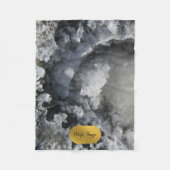 Black Gold Foil Zee Crystals Signature Script Fleece Deken (Voorkant)