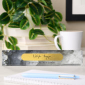 Black Gold Foil Zee Crystals Signature Script Naambordje
