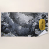 Black Gold Foil Zee Crystals Signature Script Strandlaken (Voorkant)