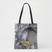 Black Gold Foil Zee Crystals Signature Script Tote Bag (Voorkant)