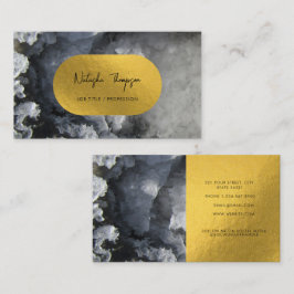 Black Gold Foil Zee Crystals Signature Script Visitekaartje