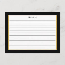 Black Gold Foliage Botanical Monogram Recipcard Briefkaart
