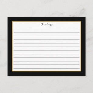 Black Gold Foliage Botanical Monogram Recipcard Briefkaart
