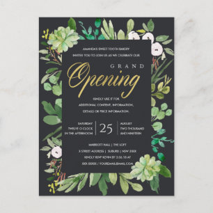 BLACK GOLD FOLIAGE LIJST GRAND OPENING CEREMONY BRIEFKAART