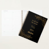 Black gold foliage motivational quote 2026 planner (Display)