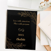 Black gold foliage quote 2026 planner