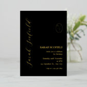 Black & Gold Folie 30e verjaardag uitnodiging (Staand Voorkant)