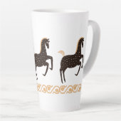 Black Gold Folk Art Spotted Horse Latte Mok (Rechterhoek)