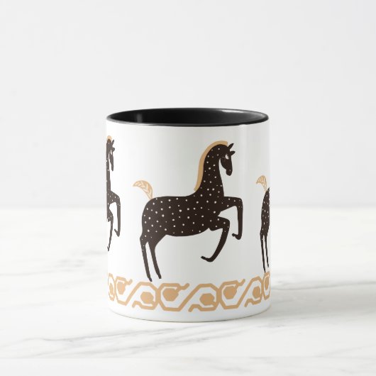 Black Gold Folk Art Spotted Horse Mok (Midden)