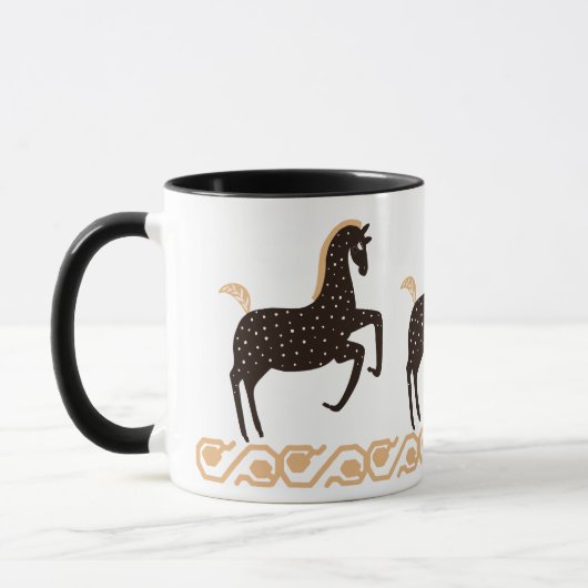 Black Gold Folk Art Spotted Horse Mok (Links)