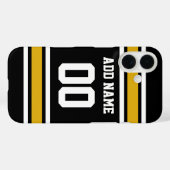 Black Gold Football Jersey Case-Mate iPhone Case (Achterkant (horizontaal))